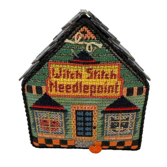 Melissa Shirley Other - Melissa Shirley Halloween Witch Stitch Needlepoint Haunted House Shelf Sitter
